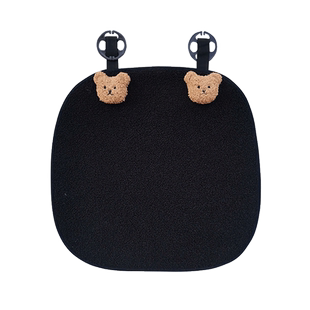 黑色羊羔毛汽车坐垫冬季毛绒保暖可爱小熊座垫座套车载防滑三件套