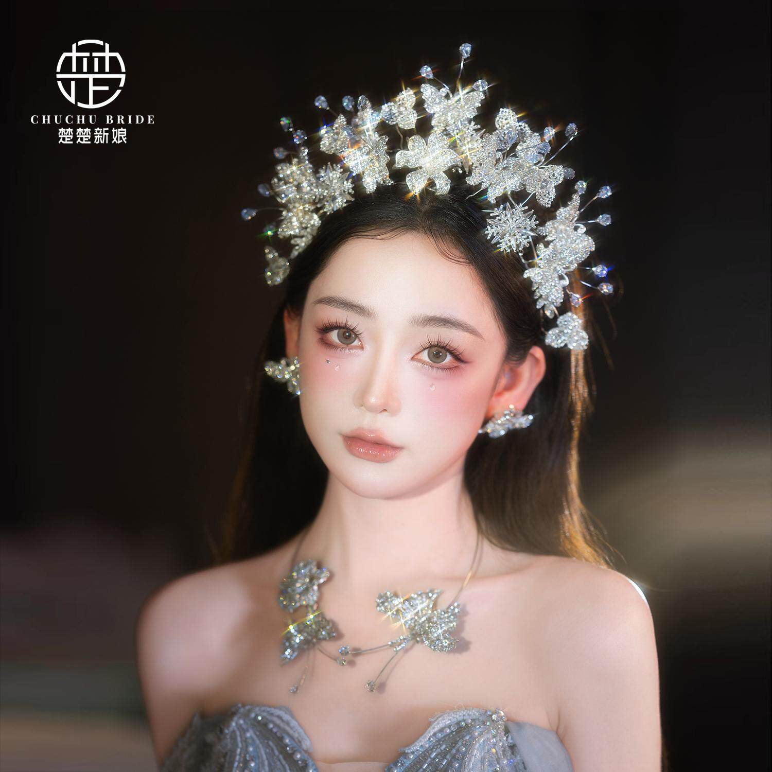 微镶锆石闪钻婚纱皇冠饰品