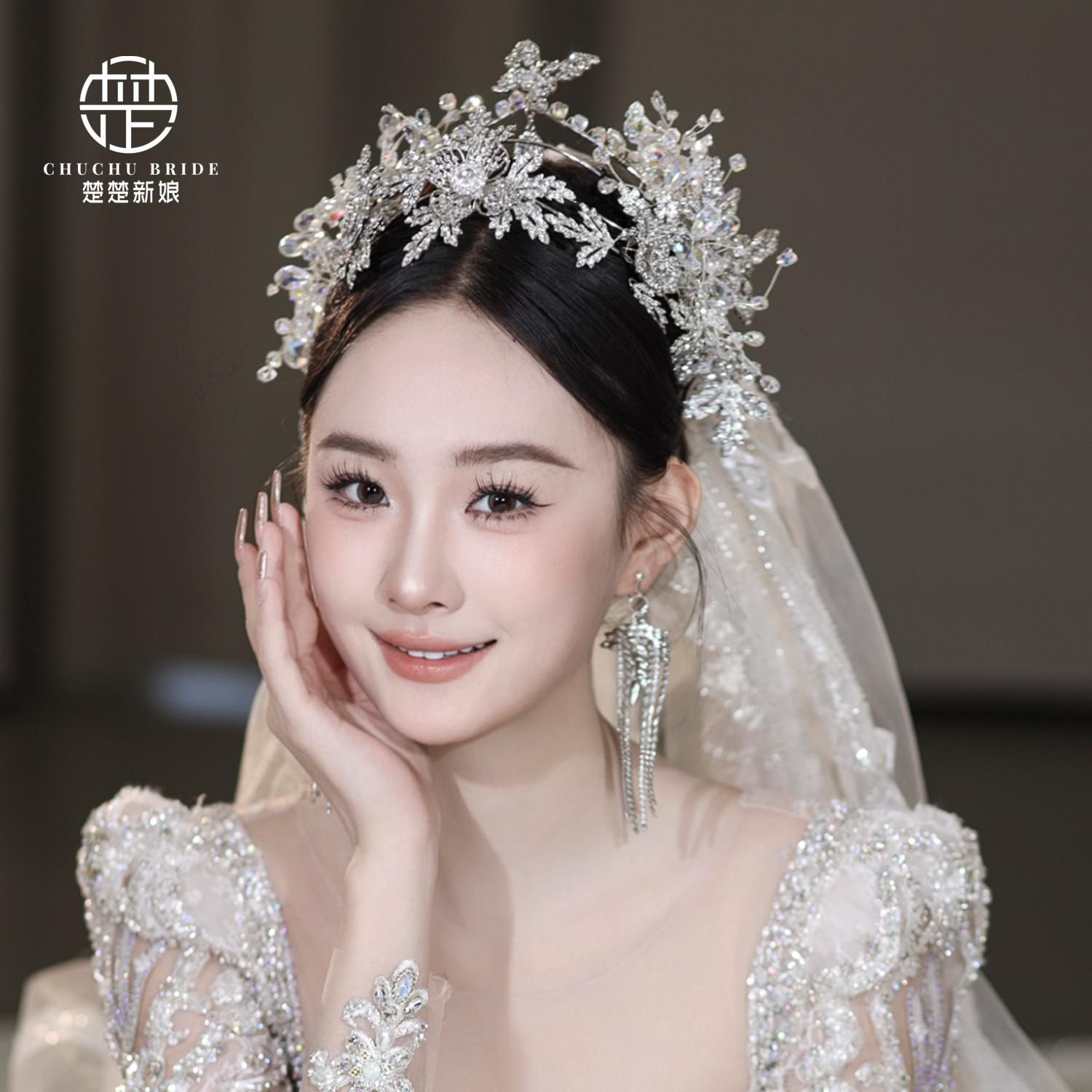 银色气质皇冠饰品婚纱头饰