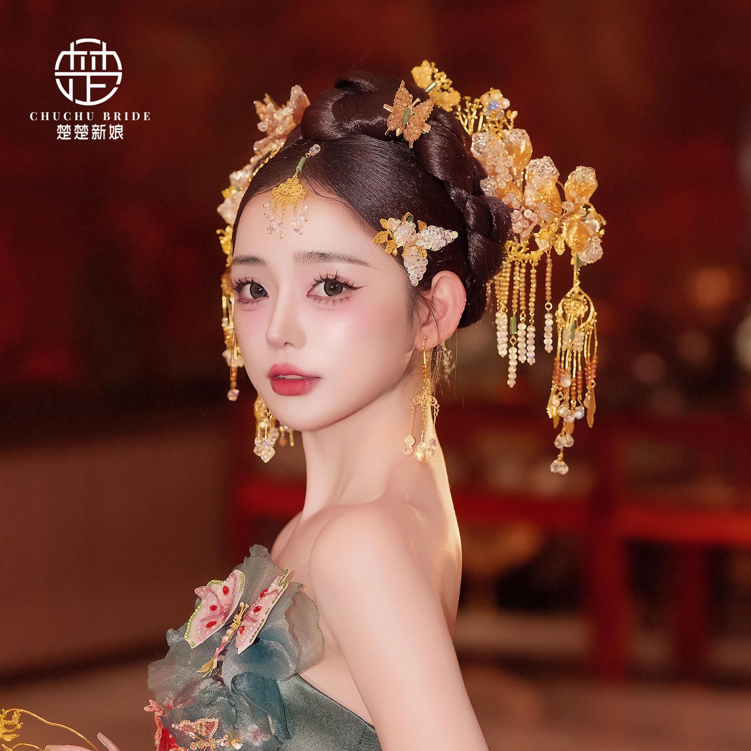 超仙流苏发簪发夹金色发饰