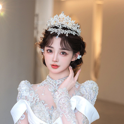 日韩水钻合金时尚简约皇冠头饰宴会旅拍婚纱礼服生日公主王冠配饰