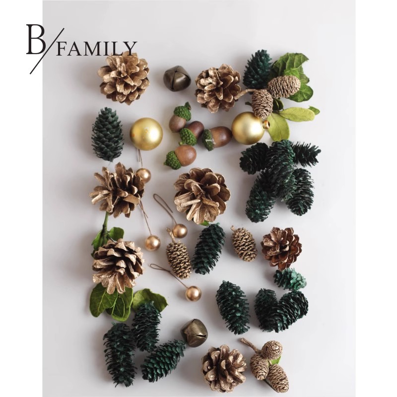 圣诞装饰品材料包松果松针铃铛