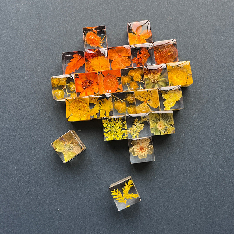 小红书同款手工滴胶植物方块成品立体标本永生花摆件送朋友礼物,家居饰品,装饰摆件,淘宝优惠券,粉丝福利购,淘宝优惠卷