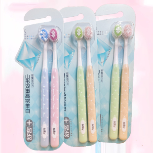 舒客牙刷玲珑净白中软毛成人男女士银离子小宽头情侣家庭装家用