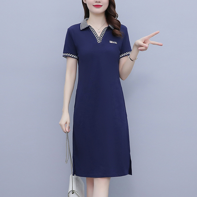 polo连衣裙夏季翻领遮肚减龄休闲