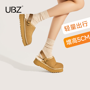 保暖加厚包头棉鞋 UBZ 时尚 女外穿加绒2025春新款 防水雪地靴半拖鞋