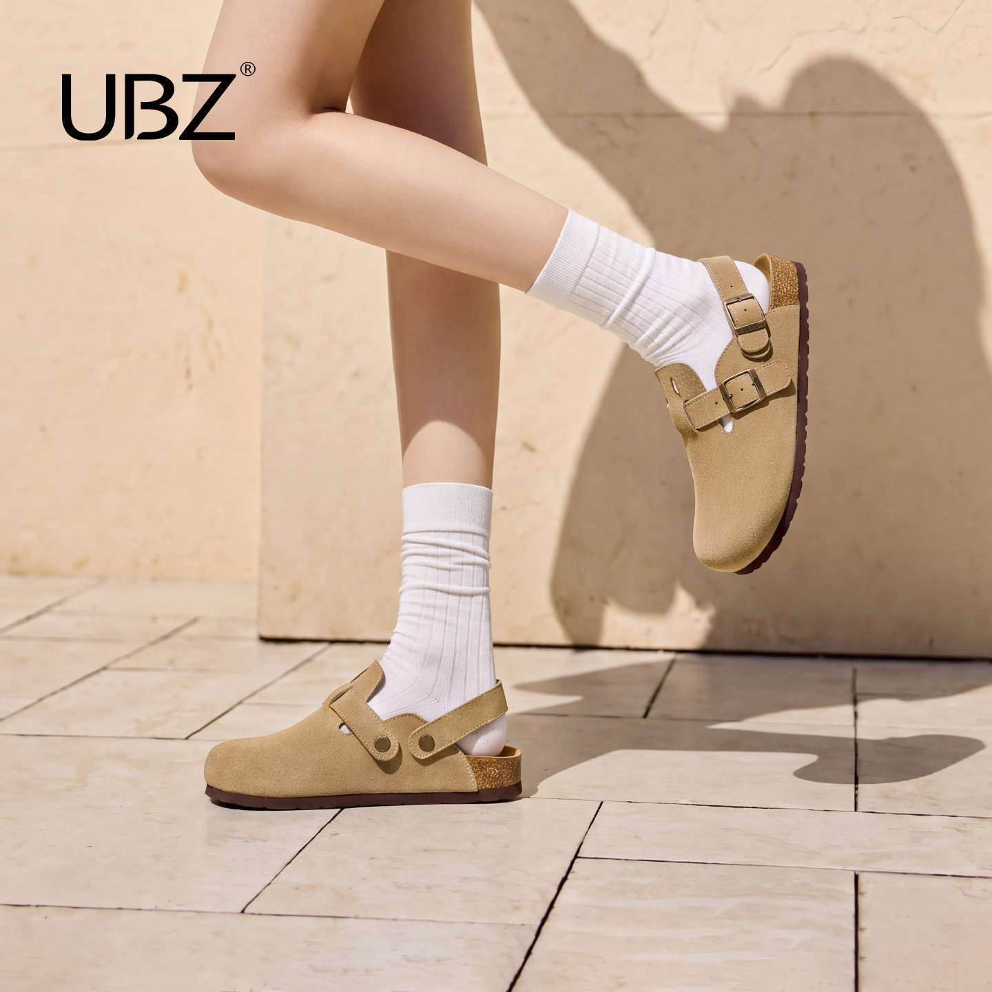 UBZ 防水两穿勃肯拖鞋女外穿厚底2026年秋季包头百搭孕妇勃肯单鞋