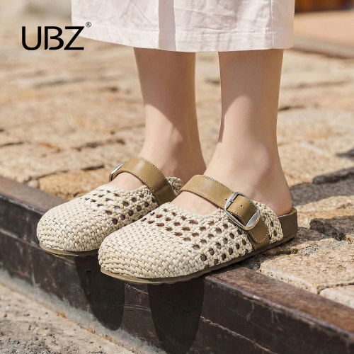 玛丽珍编织勃肯拖鞋女外穿