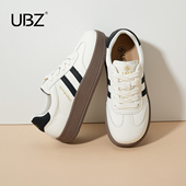 胡可推荐 UBZ 厚底德训鞋 女春运动休闲复古百搭小白板鞋 阿甘鞋