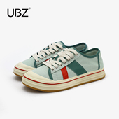 透气百搭运动休闲复古平底小白鞋 UBZ 2026新款 白色春季 帆布鞋 女款