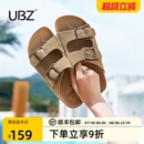 UBZ 勃肯拖鞋 女夏外穿休闲2025年新款 厚底软木博肯沙滩平底男凉鞋