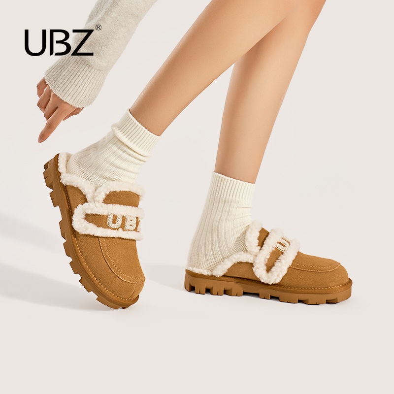 UBZ加绒保暖时尚防滑包头毛拖