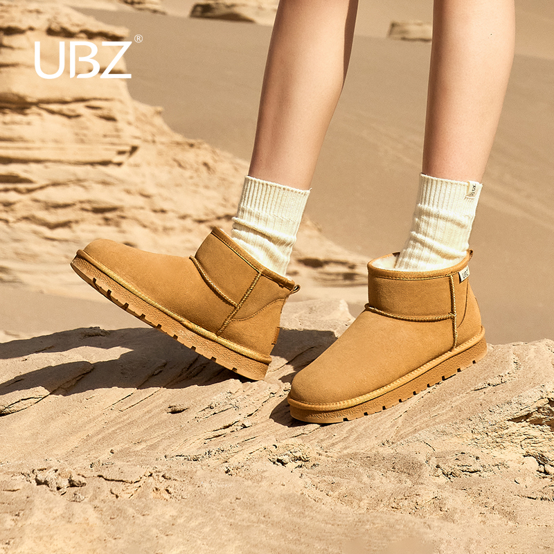 东北牛皮防滑东北面包棉鞋