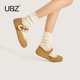 浮云卷 UBZ 加绒勃肯鞋 女2026年春秋季 软底博肯玛丽珍毛毛棉鞋