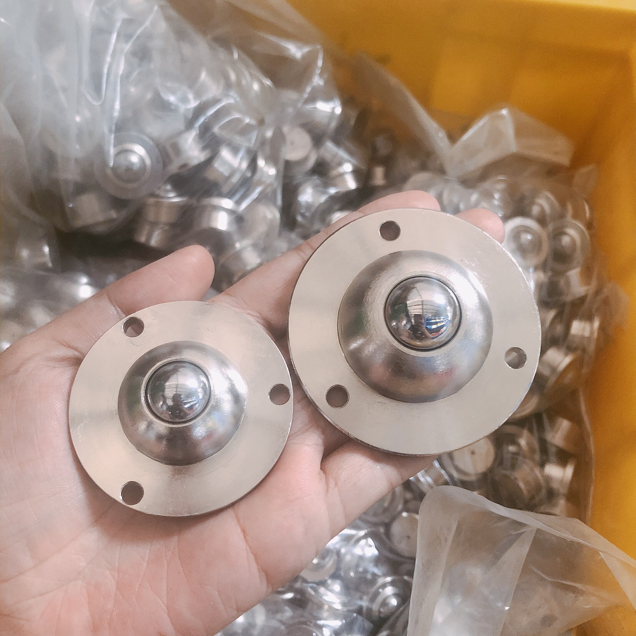 重型万向球ia-25法兰3孔牛眼滚珠轴承ws-01万向球牛眼轮滚珠轮