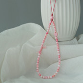原创设计天然贝壳珠粉色手机链小众精致女新款 手机挂绳情侣礼物