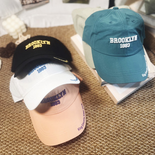 帽子棒球帽韩国代购速干BROOKLYN字母休闲鸭舌帽子男女春夏季新款