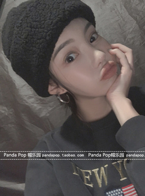 地主帽韩国代购男女羊羔毛炸街冬