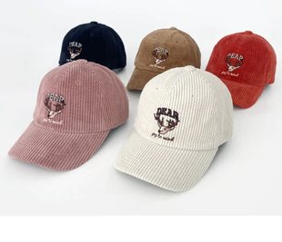 棒球帽男女驯鹿灯芯绒韩国东大门代购休闲帽子软顶鸭舌青年秋冬潮