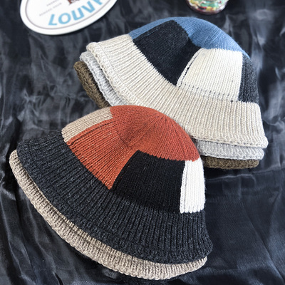 韩国代购大头围针织渔夫帽冬季