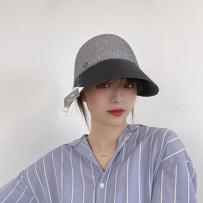 韩国代购遮阳草帽优雅男女夏董洁