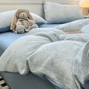 轻奢风纯棉磨毛被套150x200x230cm被单人100全棉加厚秋冬提花被罩