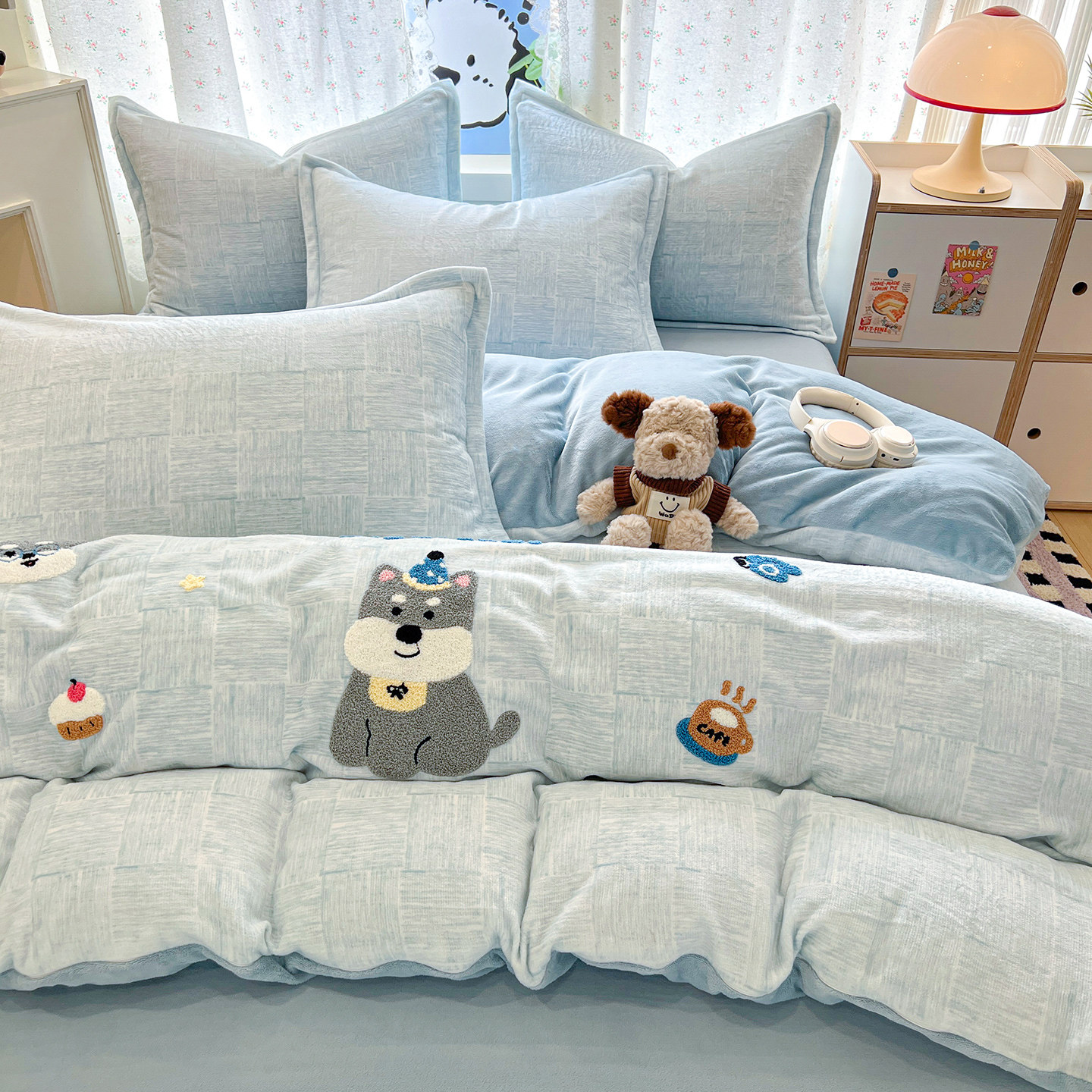 卡通毛巾绣加厚双面牛奶绒被套单件2025新款珊瑚冬季加绒儿童被罩,床上用品,被套,淘宝优惠券,粉丝福利购,淘宝优惠卷