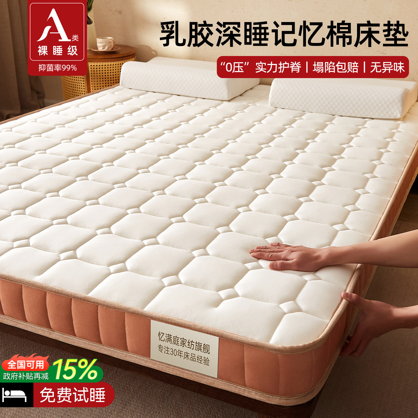 乳胶记忆棉床垫软垫家用2026新款180x200租房专用榻榻米床褥垫子,床上用品,床垫/床褥/床护垫/榻榻米床垫,淘宝优惠券,粉丝福利购,淘宝优惠卷