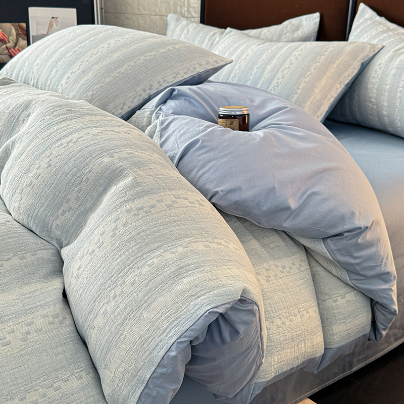 轻奢三层纱全棉四件套纯棉2025新款a类提花厚床上被套床单三件套4