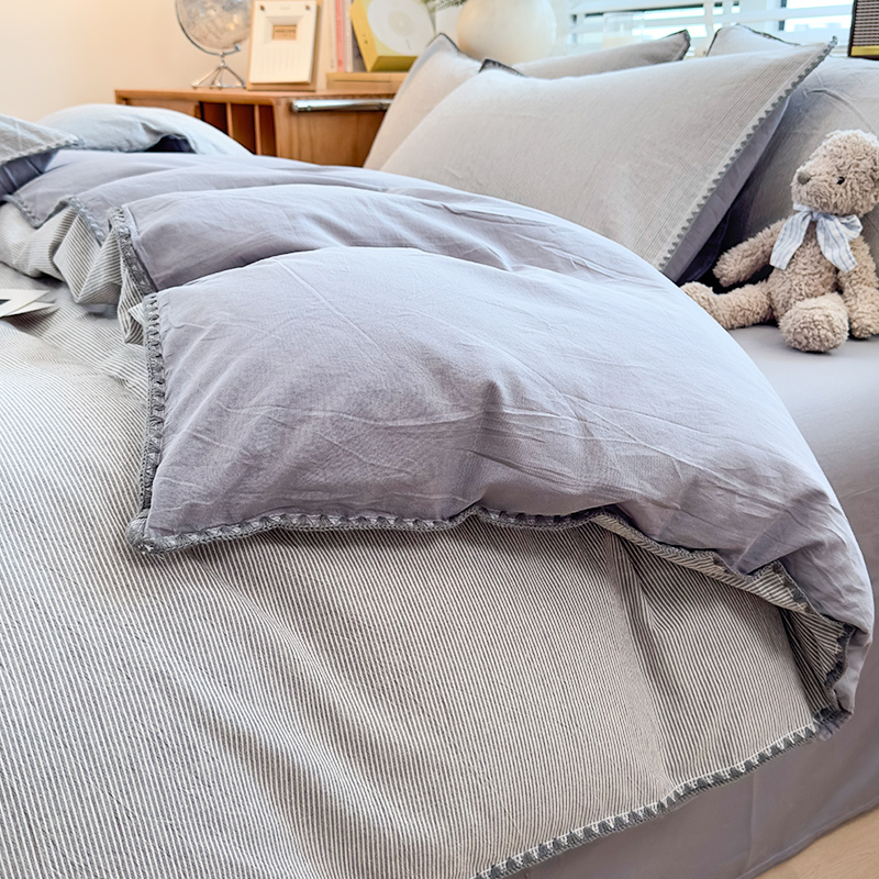 2025新款贝壳边a类纯棉被套单件