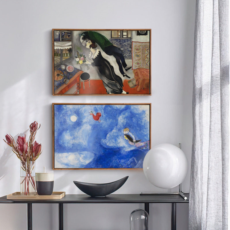 上品印画 夏加尔代表作7幅 简约现代创意个性卧室装饰画挂画