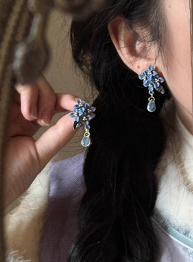 兰花｜新中式民族风古风精致甜美可爱清新氛围感旗袍花朵耳坠耳饰