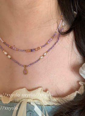 幽梦紫珠新中式锁骨链