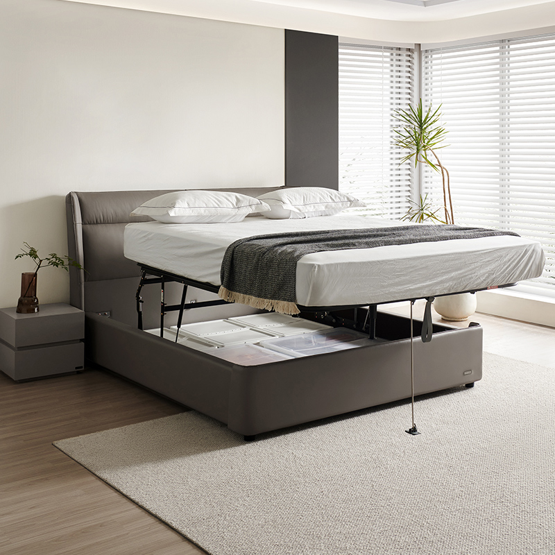 全友家居意式极简皮床