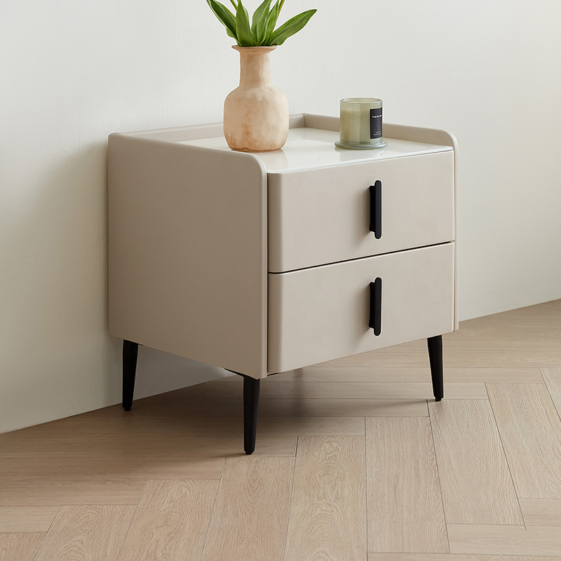 全友家居床头柜皮艺钢化玻璃