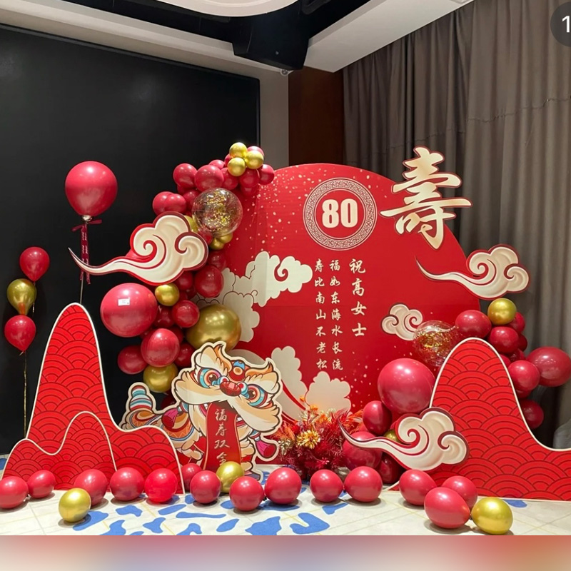 寿宴布置80大寿60岁生日布置装饰用品背景墙爸爸70岁老人KT板素材