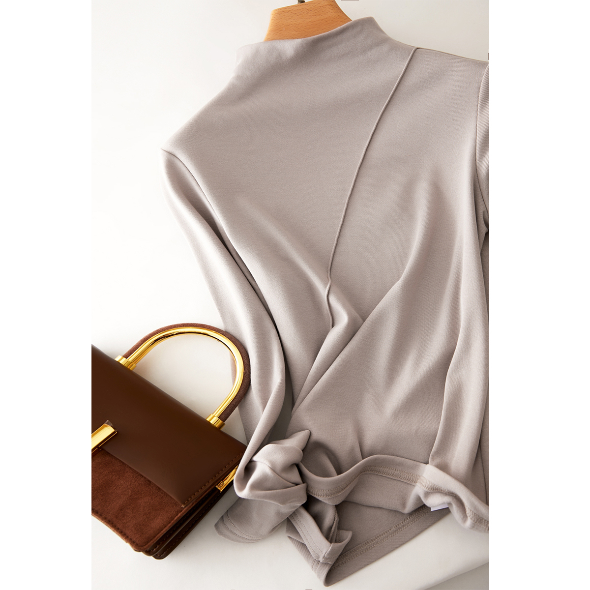 IHIMI简约百搭半高领内搭打底衫