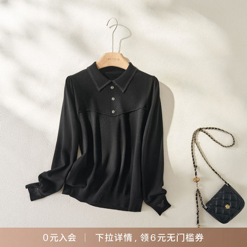海谧保暖显瘦翻领针织毛衣女