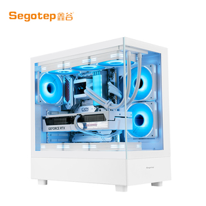 鑫谷无尽Pro海景房机箱无立柱台式机玻璃侧透白色ATX水冷电脑机箱