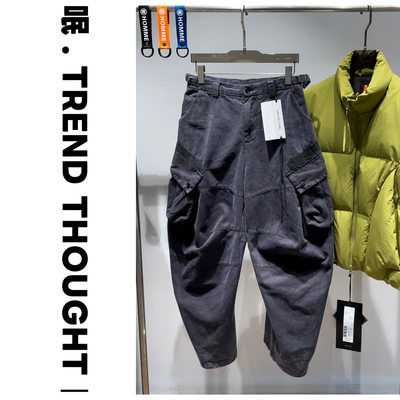 呡 . TREND THOUGHT丨JIUJIN梭织长裤水洗加厚工装休闲裤阔腿裤