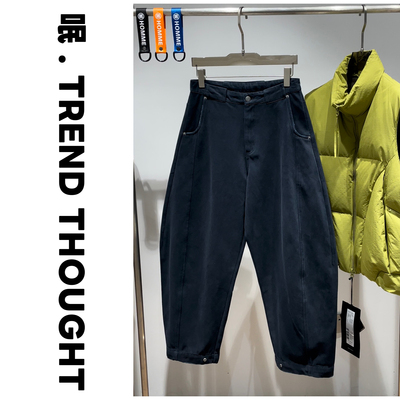 呡 . TREND THOUGHT丨JIUJIN100%棉做旧加厚牛仔裤
