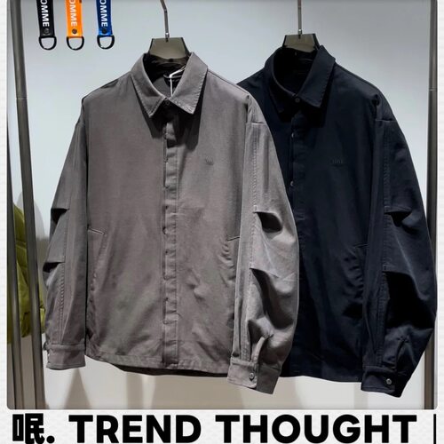 呡. TREND THOUGHT丨 简约翻领衬衫式外套