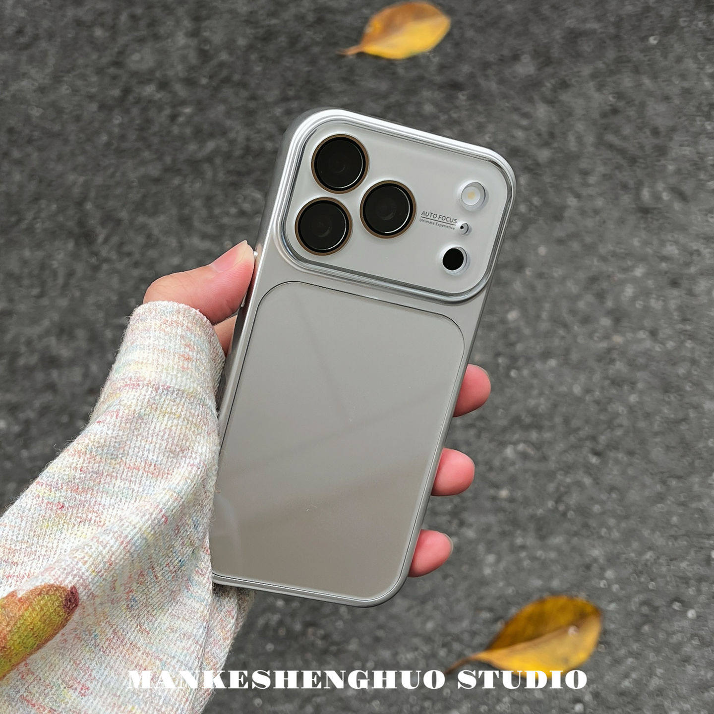 韩系ins简约纯色银色玻璃苹果17手机壳适用iPhone17promax高级感小众16pro超火新款14自带镜头膜15全包保护套