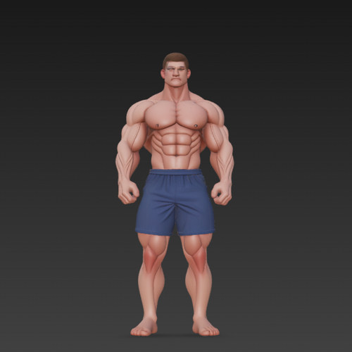 肌肉男亚洲肌肉男欧美男人肌肉强壮男建模人物模型556