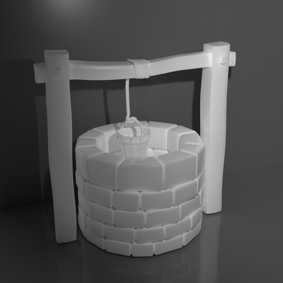 井模型三维古井水井模型建模定制OBJ犀牛三维通用模型530