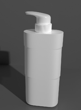 洗发水瓶子模型沐浴露瓶子扁瓶子模型泵头模型583