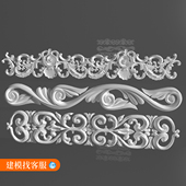 模型花纹欧式 花边模型建模欧式 花边三维定制通用格式 花纹899