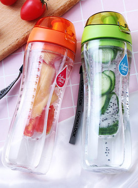 清仓乐扣乐扣塑料水杯男女学生透明运动手提便携茶杯水壶瓶ABF639