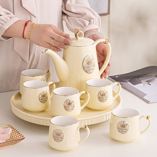 待客乔迁新婚送礼茶杯茶壶高档 轻奢陶瓷水具喝水水杯家用套装