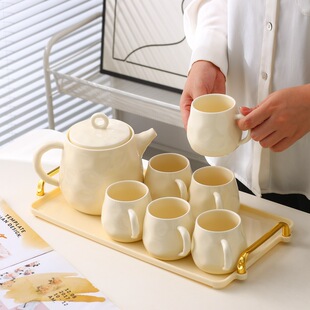 轻奢陶瓷水杯家用客厅茶杯茶具乔迁新居杯子水壶杯具高档水具